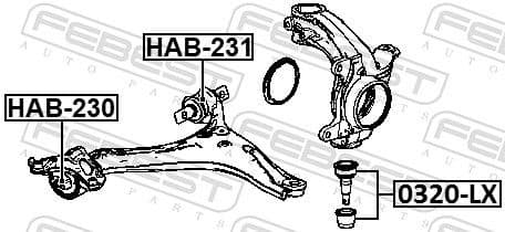 Mounting, control/trailing arm HAB-230 - image 2