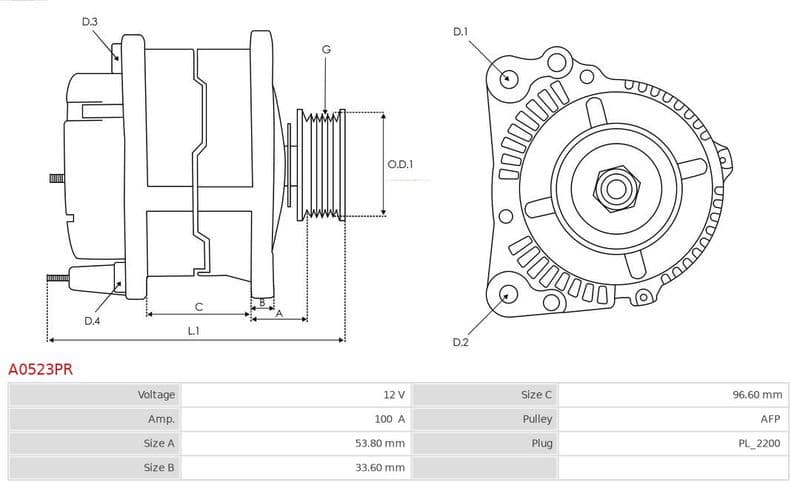 Alternator Remanufactured AS A0523PR - image 5