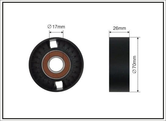Tensioner Pulley, V-ribbed belt 01-87 SC