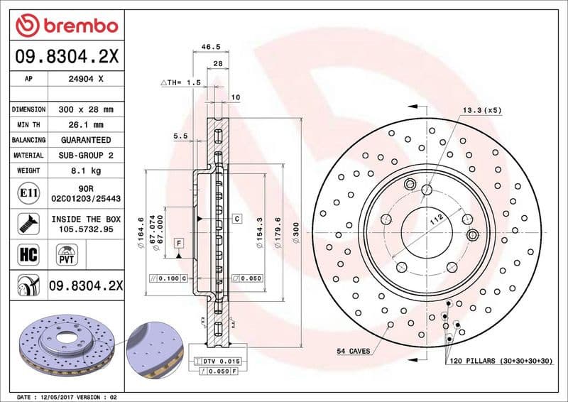 Brake Disc XTRA LINE - Xtra 09.8304.2X - image 3