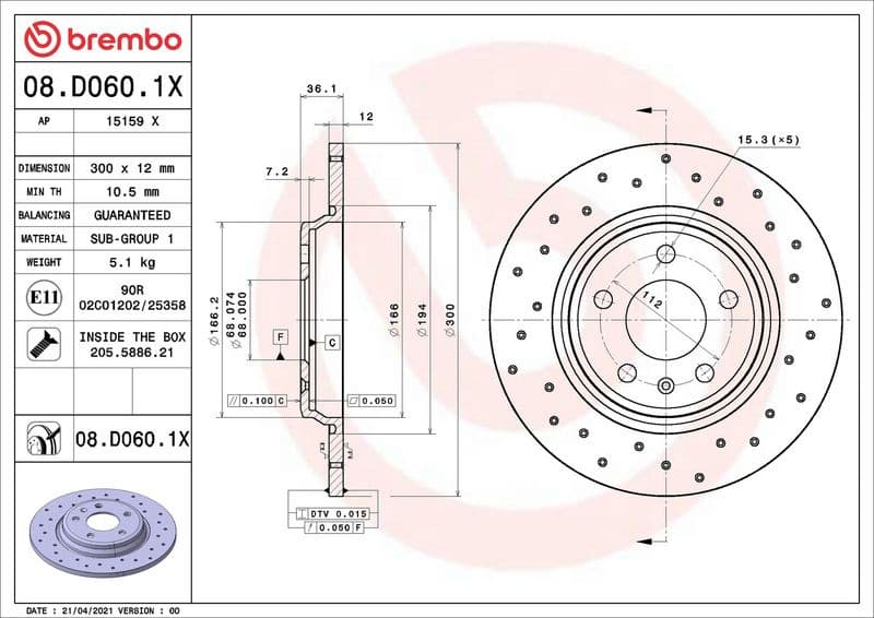 Brake Disc XTRA LINE - Xtra 08.D060.1X - image 2