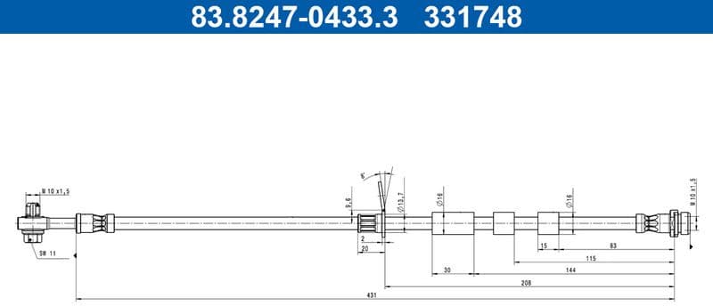 Brake Hose 83.8247-0433.3