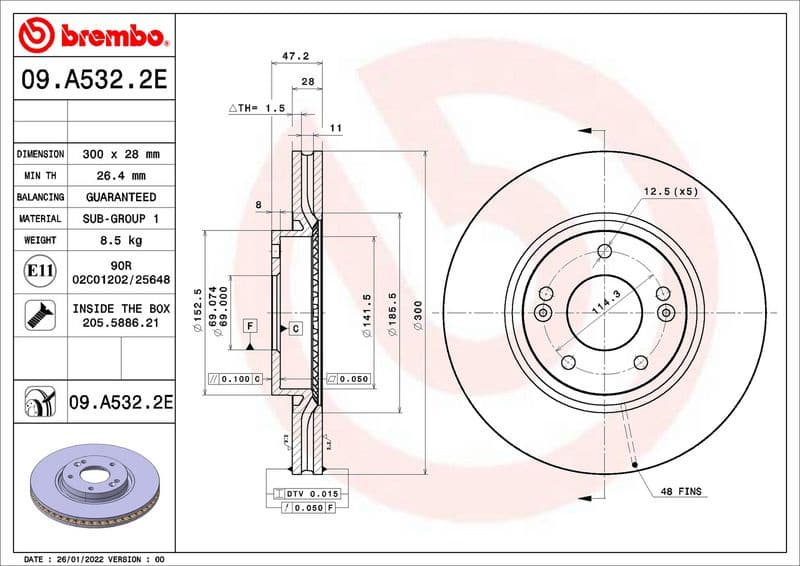 Brake Kit, disc brake BEYOND LINE - EV KT 08 029