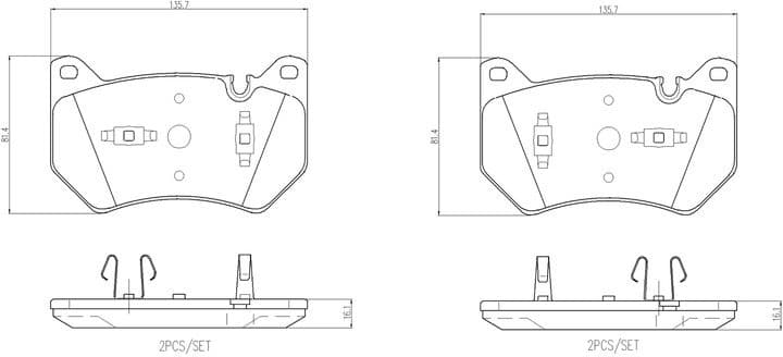 Brake pads front, Top Quality P85181 - image 2
