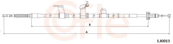 Cable Pull, parking brake 92.1.KI013