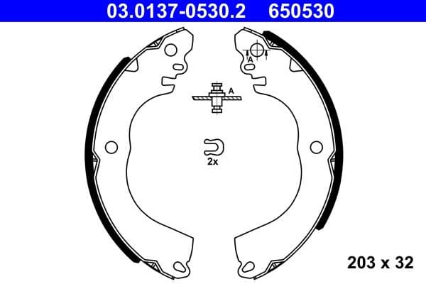 Brake Shoe Set 03.0137-0530.2 - image 2