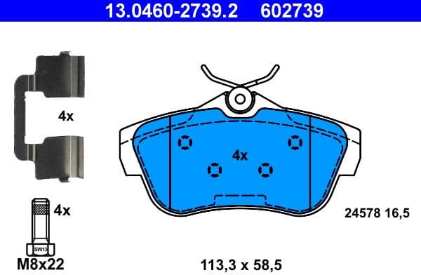 Brake Pad Set, disc brake 13.0460-2739.2 - image 2