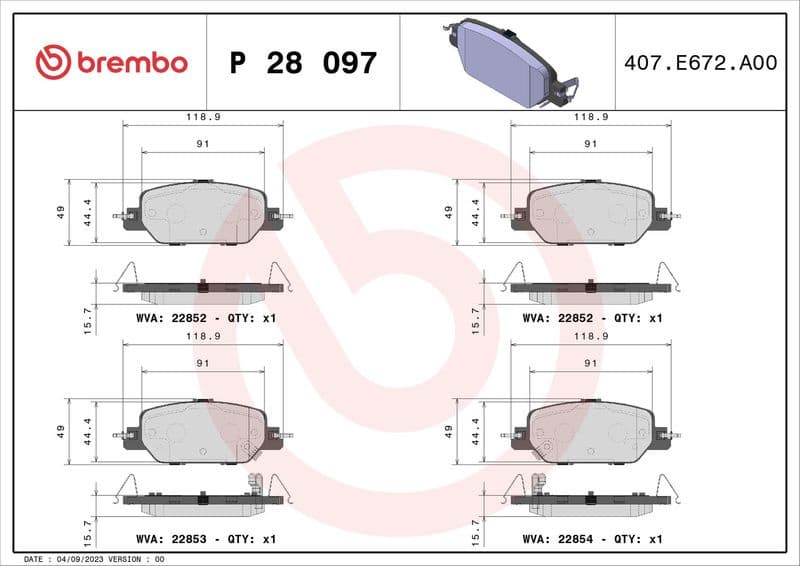 Brake Pad Set, disc brake PRIME LINE P28097 - image 3