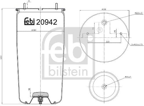 Bellow, air suspension 20942