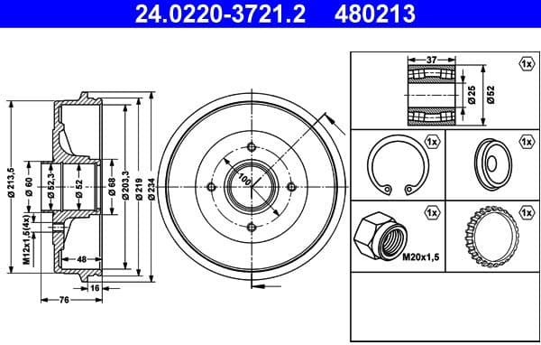 Brake Drum 24.0220-3721.2 - image 2