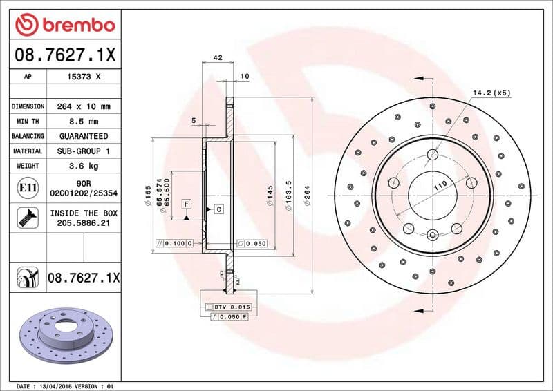 Brake Disc XTRA LINE - Xtra 08.7627.1X - image 3