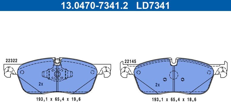 Brake Pad Set, disc brake ATE Ceramic 13.0470-7341.2 - image 3