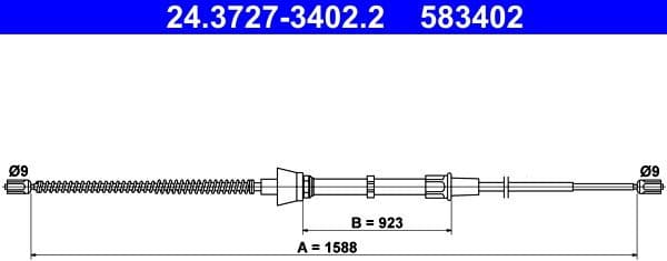 Cable Pull, parking brake 24.3727-3402.2 - image 2