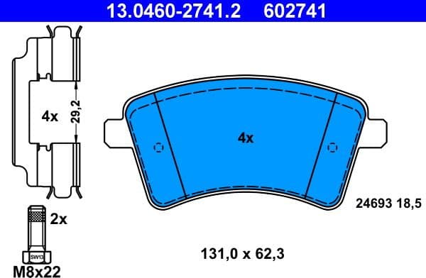 Brake Pad Set, disc brake 13.0460-2741.2 - image 2