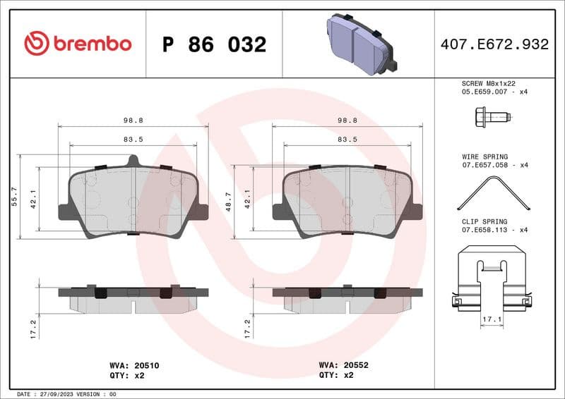 Brake Pad Set, disc brake PRIME LINE P86032 - image 2
