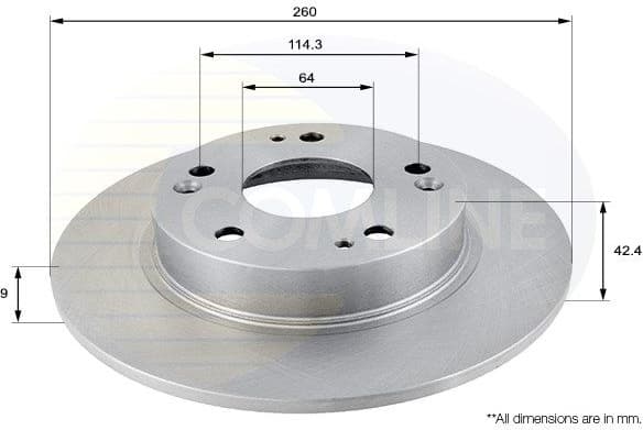 Brake disc, 1pcs REAR ADC0555 - image 2