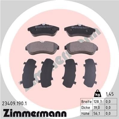 Brake Pad Set, disc brake 23409.190.1