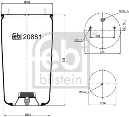 Bellow, air suspension 20881