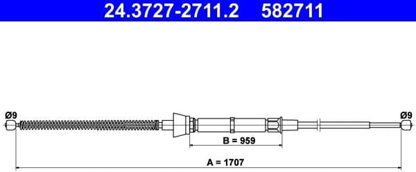 Cable Pull, parking brake 24.3727-2711.2 - image 2