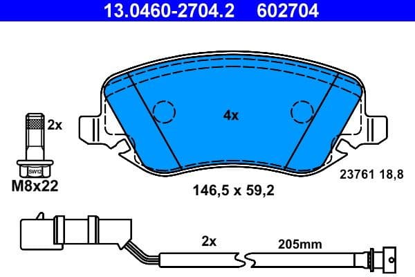 Brake Pad Set, disc brake 13.0460-2704.2 - image 3