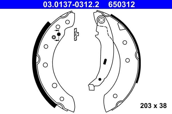 Brake Shoe Set 03.0137-0312.2 - image 2