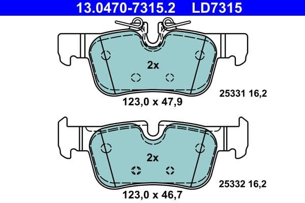 Brake Pad Set, disc brake ATE Ceramic 13047073152 - image 2