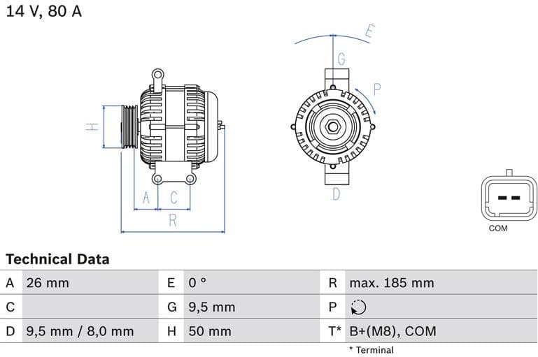 Alternator 0986082880 - image 3