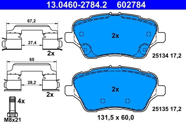 Brake Pad Set, disc brake 13.0460-2784.2 - image 2