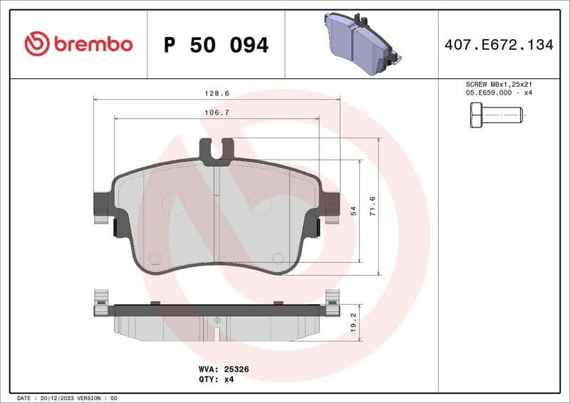 Brake Pad Set, disc brake XTRA LINE P50094X - image 3