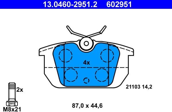Brake Pad Set, disc brake 13.0460-2951.2 - image 2