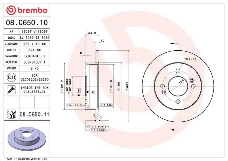 Brake Disc PRIME LINE - UV Coated 08.C650.11 - image 3