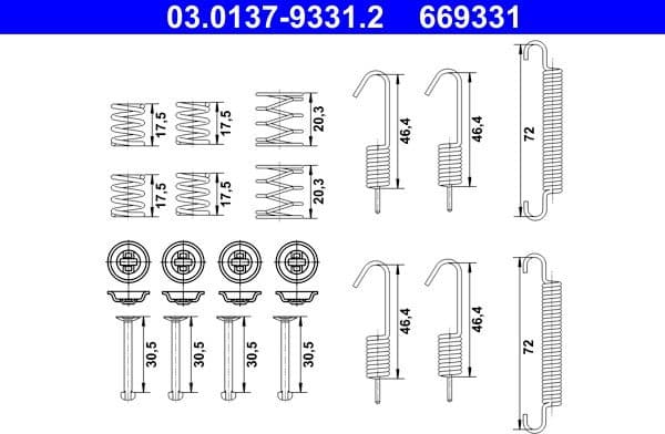 Accessory Kit, parking brake shoes 03.0137-9331.2 - image 2