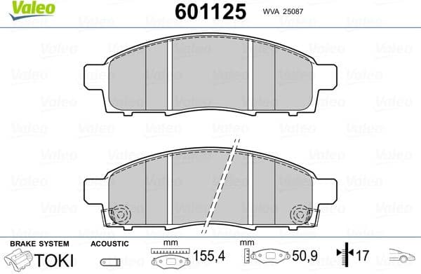 Brake Pad Set, disc brake 601125