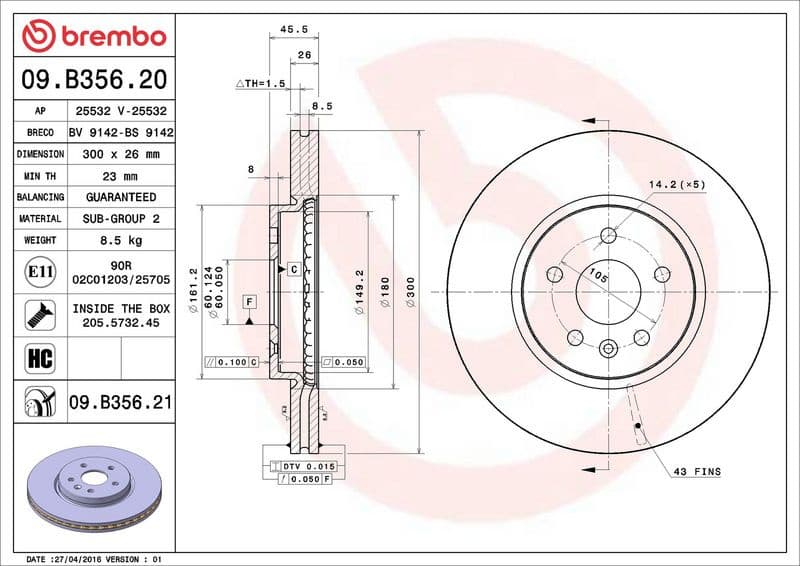 Brake Disc PRIME LINE - UV Coated 09.B356.21 - image 3