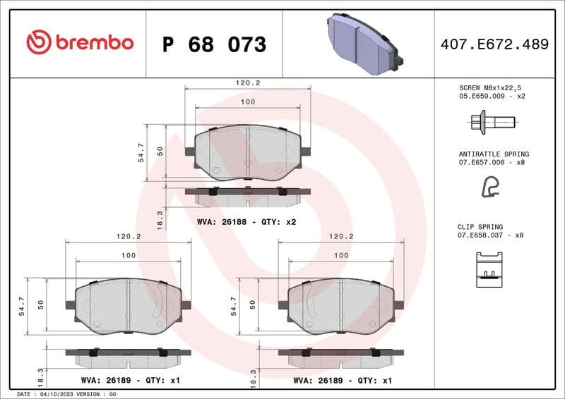 Brake Pad Set, disc brake PRIME LINE P68073 - image 2