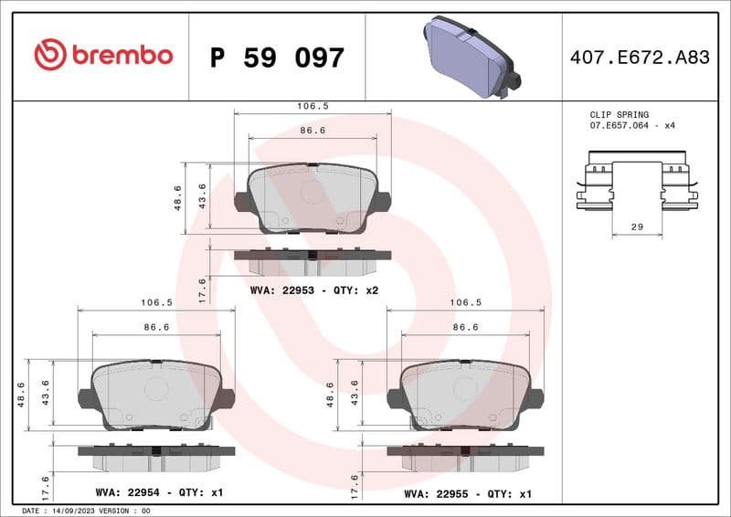 Brake Pad Set, disc brake PRIME LINE P59097 - image 3