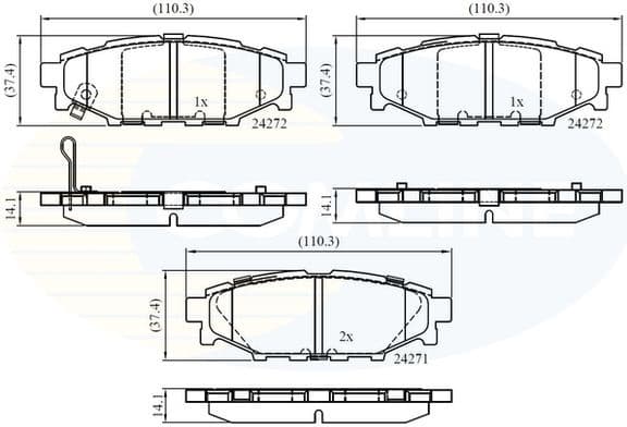 Brake pads rear CBP36052
