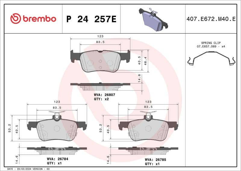 Brake Pad Set, disc brake BEYOND LINE - EV P 24 257E