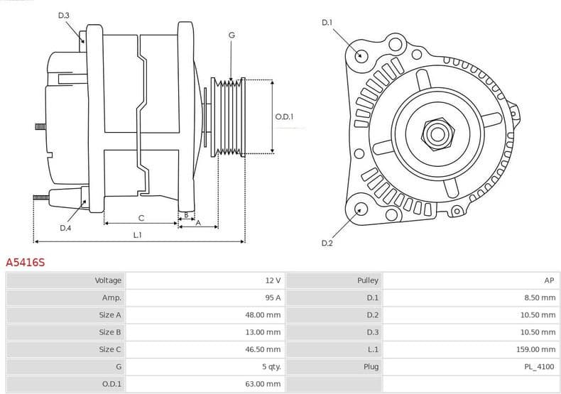 Alternator AS A5416S - image 5