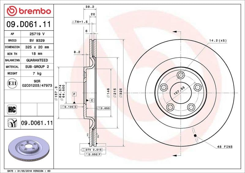 Brake Disc PRIME LINE - UV Coated 09.D061.11 - image 3