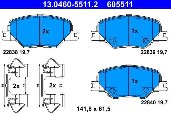 Brake Pad Set, disc brake 13.0460-5511.2 - image 2
