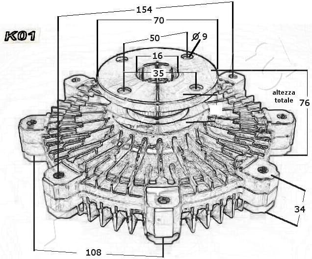 Clutch, radiator fan 36-0K-K01 - image 3