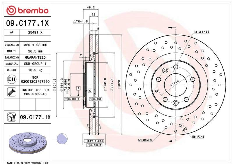 Brake Disc XTRA LINE - Xtra 09.C177.1X - image 2