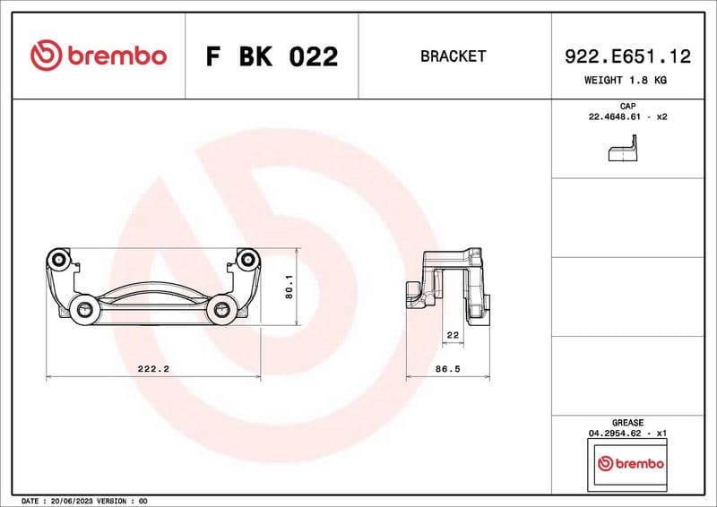 Brake Caliper Bracket Set PRIME LINE FBK022 - image 3