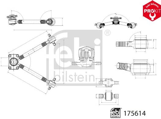 Control/Trailing Arm, wheel suspension ProKit 175614