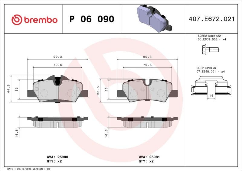 Brake pads rear, Top Quality P06090 - image 2