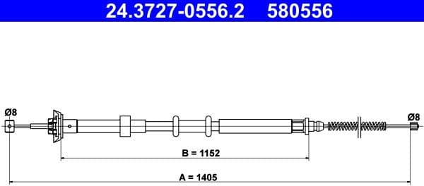 Cable Pull, parking brake 24.3727-0556.2 - image 3