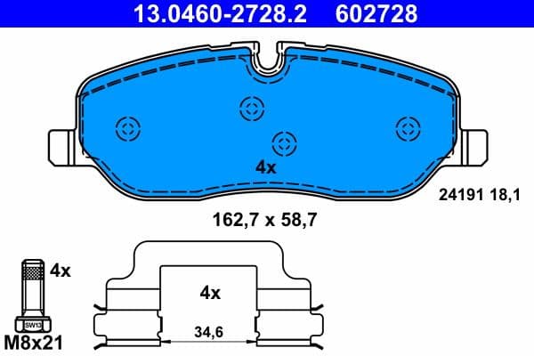 Brake Pad Set, disc brake 13.0460-2728.2 - image 2