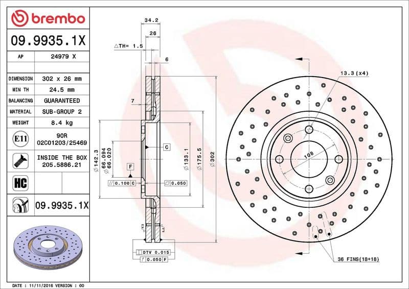 Brake Disc XTRA LINE - Xtra 09.9935.1X - image 3
