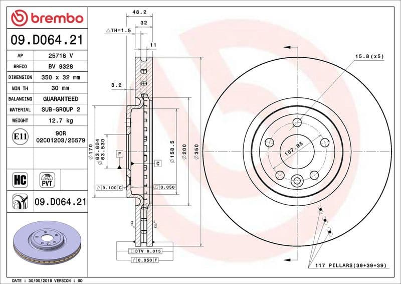 Brake Disc PRIME LINE - UV Coated 09.D064.21 - image 3